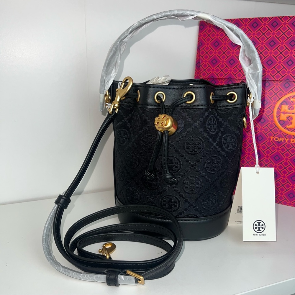NWT Tory Burch Black Bucket Bag